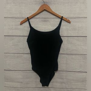 tory burch solid black one piece bathing suit S retail 228